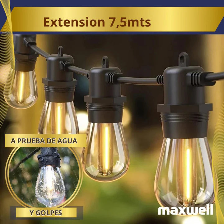 Guirnalda Luces Solar ✨ Luxur MAX💡 ( Con luz solar y carga )