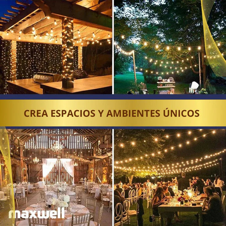 Guirnalda Luces Solar ✨ Luxur MAX💡 ( Con luz solar y carga )